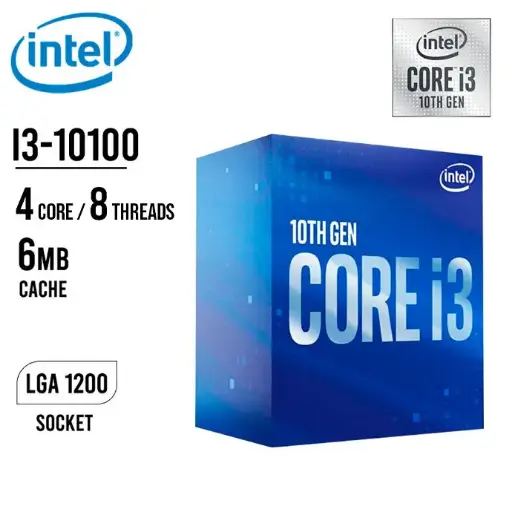 CPU Intel Core I3 10100 | LGA1200, Turbo 4.30 GHz, 4C/8T, 6MB, Box Chính Hãng